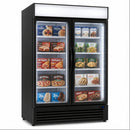 Coolside 53" Double Glass Door Freezer 49.4 Cu.Ft. Capacity with Black Frame COS1