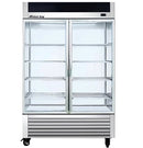 55'' Alaska-Line Stainless Steel Double Glass Door Cooler 50 Cu.Ft., HIT-409