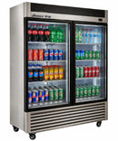 Alaska-Line 55'' Stainless Steel Two Glass Door Cooler 50 Cu.Ft., HIT-409