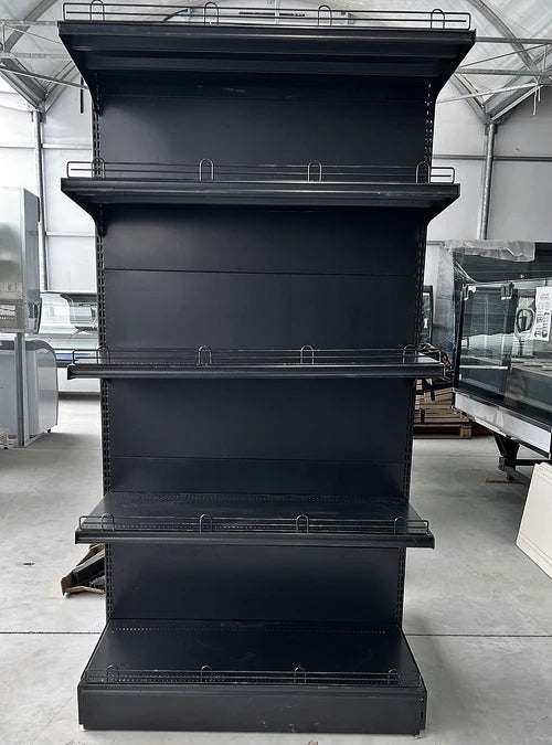 Black Single Side 4 Shelve + 1 Base Gondola, Heavy Duty Gondola Shelve HBR-3066B