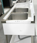 63'' Stainless Steel Two Compartment & Left Drainboard Sink ZZ-SXZ-1660-DQ