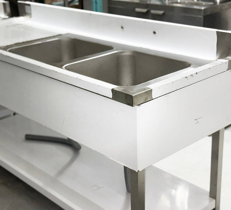 71'' Stainless Steel Two Compartment & Left Drainboard Sink ZZ-SXZ-1860-DQ