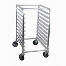 Omcan Mobile Steam Table Pan Rack, 10 Slides, Curved Top, Aluminum 48013