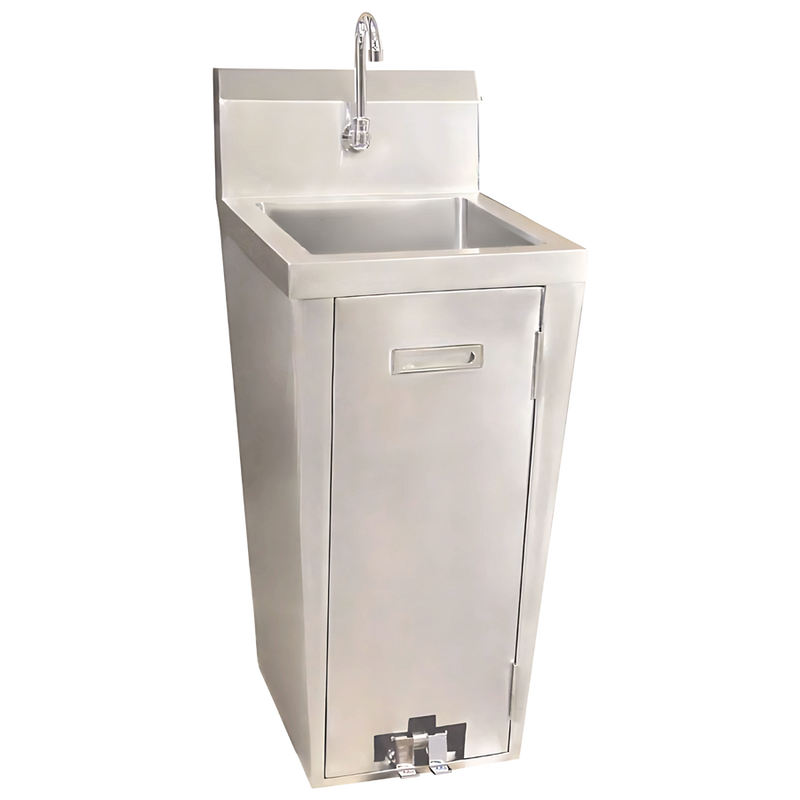 Omcan Stainless Steel Pedestal Hand Sink With Foot Valve And Faucet 23515
