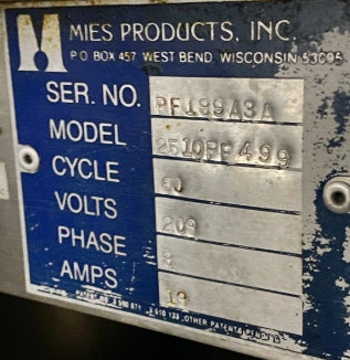 Mies Pressure Fryer Used FOR02028