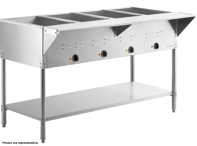 59" CHEF Stainless Steel Electric Steam Table with Sneeze Guard SIN4C