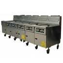 Pitco 118" Natural Gas Fryer with Solstice Bread and Batter Cabinet Fry Dump Station Used FOR02398