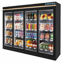 EuroCold 4 Glass Door Supermarket Cooler, Remote or Self Contain EUC-4