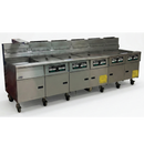 Pitco 118" Natural Gas Fryer with Solstice Bread and Batter Cabinet Fry Dump Station Used FOR02398