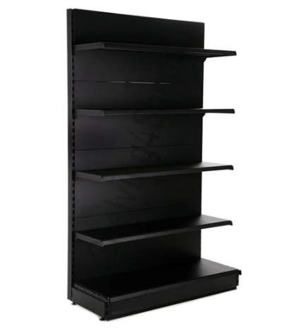 Black Single Sided Gondola Supermarket Shelving HS-BA