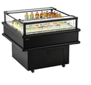Omcan 37.5” x 37.5” Refrigerated Island Top-Open Showcase, 4.2 cu.ft. (120 L), Black 48570