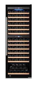 Omcan Vinovero 24″ Dual Zone Wine Cooler with 126 Bottle Capacity and Black Full Glass Door 48525