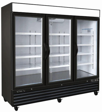 Kool-It 81" Triple Glass Door Display Freezer - 72 Cu. Ft. KGF-72DV