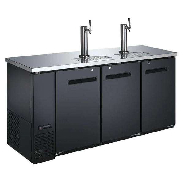 91'' CHEF Draft Beer Cooler Triple Door Two Tap Towers UDD-4