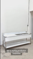 79'' Stainless Steel Two Compartment & Left Drainboard Sink ZZ-SXZ-2060-DQ