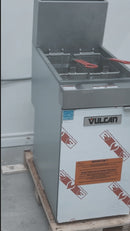 Vulcan Natural Gas 35-40 lb. Floor Fryer with Millivolt Controls 1VEG35M