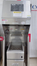 Imperial 40 Lb Electric Floor Fryer with Giles Free Standing Ventless Hood Used FOR02443