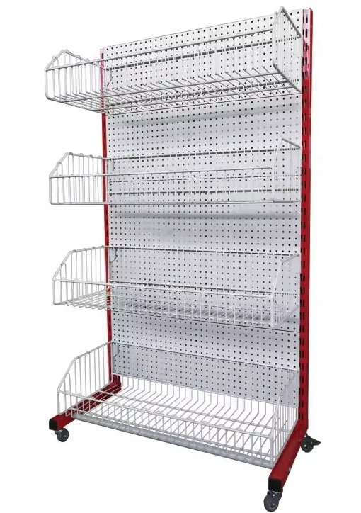 Black Gondola Shelving Single Sided with Baskets YD-S021 Starter