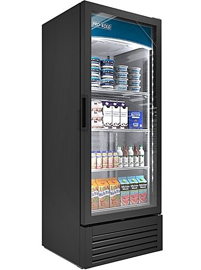 25" Pro-Kold Single Glass Door Cooler - 11.5 Cu.Ft  VC-12