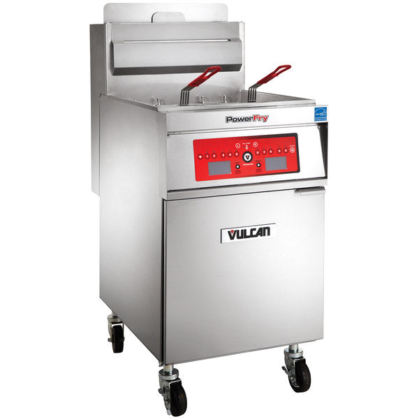 Vulcan Floor Model Gas Fryer 85-90LBS, with Computer Controls Built-In Filtration System 1TR85CF