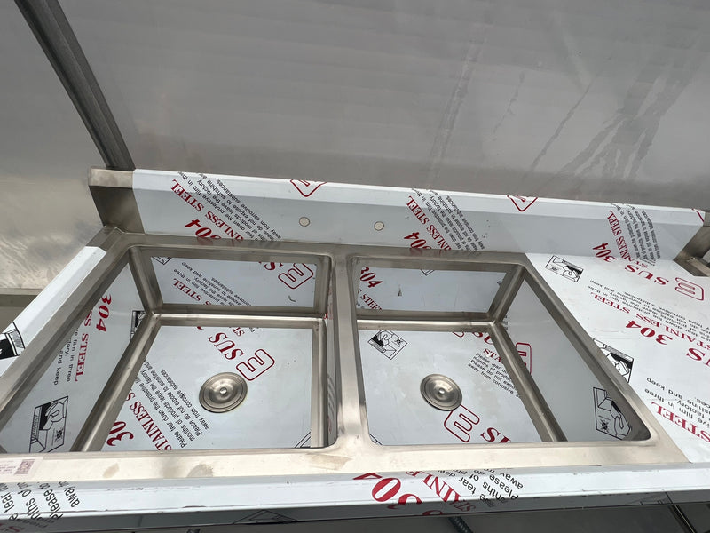 71'' CHEF Two Tub Sink with Centre Drain & Right Drainboard CH-2024