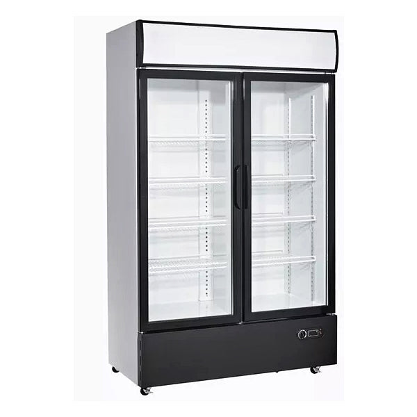 45" CHEF Double Swing 2 Glass Door Cooler 36.7 Cu.Ft., AX-1002