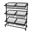 Display Rack 6 Baskets & Wheels HBR-3059