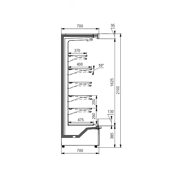 99" Alaska-Line Multideck Open Air Merchandiser Cooler Self Contained HIT-111-2
