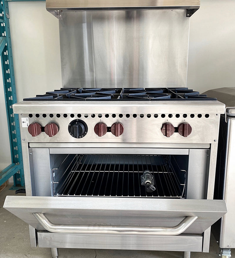 36'' Vulcan 6 Burner Range with Oven, SX-36-6B