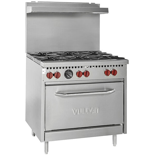 36'' Vulcan 6 Burner Range with Oven, SX-36-6B