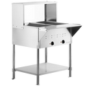 CHEF Liquid Propane Two Pan Steam Table with Sneeze Guard HN-2-LP