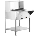 CHEF Natural Gas Two Pan Steam Table with Sneeze Guard HN-2-NAT