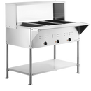CHEF Liquid Propane Three Pan Steam Table with Sneeze Guard HN-3-LP