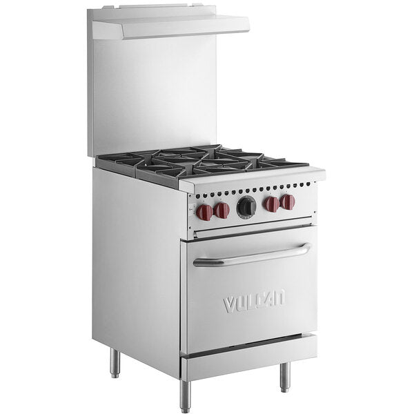 Vulcan SX Series Natural Gas 4 Burner 24" Range with Space Saver Oven SX24-4BN