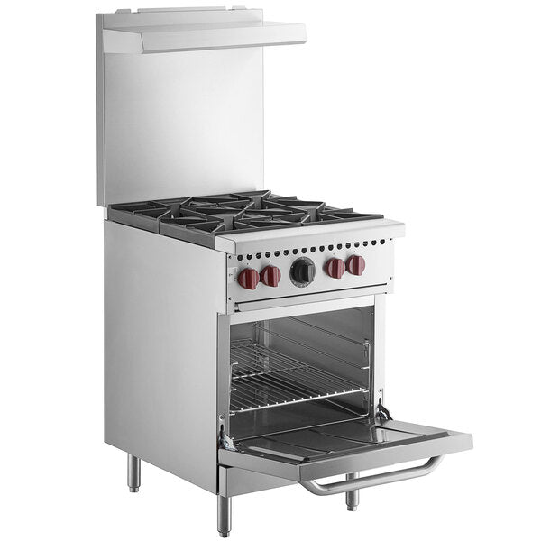 Vulcan SX Series Natural Gas 4 Burner 24" Range with Space Saver Oven SX24-4BN