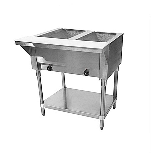 CHEF Electric Two Pan Steam Table with Sneeze Guard HN-2-120-S