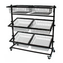 Display Rack 6 Baskets & Wheels HBR-3059