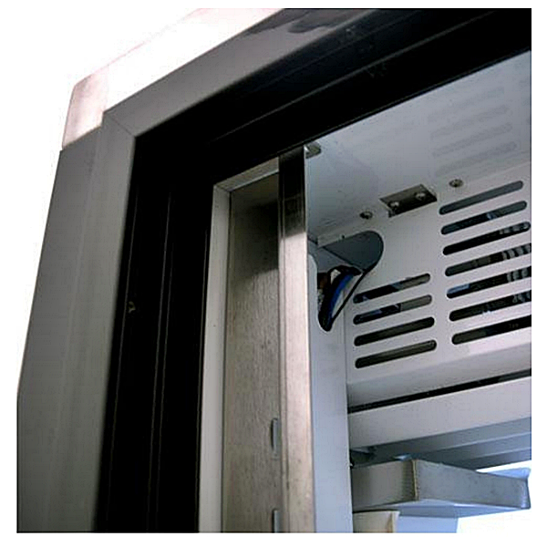 47" Omcan Refrigerated Floor Showcase with Black Coated Steel Exterior 50077