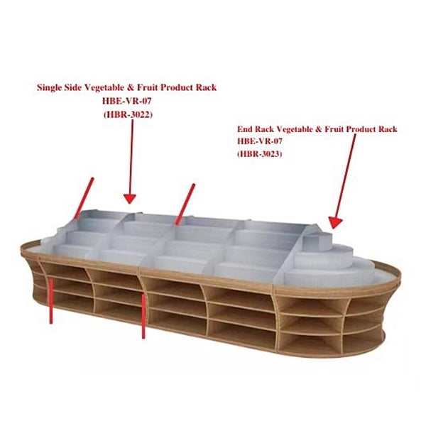 36'' Fruit & Vegetable Display Middle Single Side Rack HBR-3022