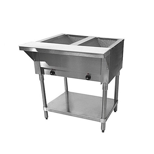 CHEF Natural Gas Two Pan Steam Table with Sneeze Guard HN-2-NAT