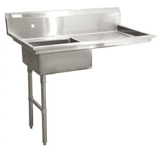 48” Left Side Under Counter Dish Table