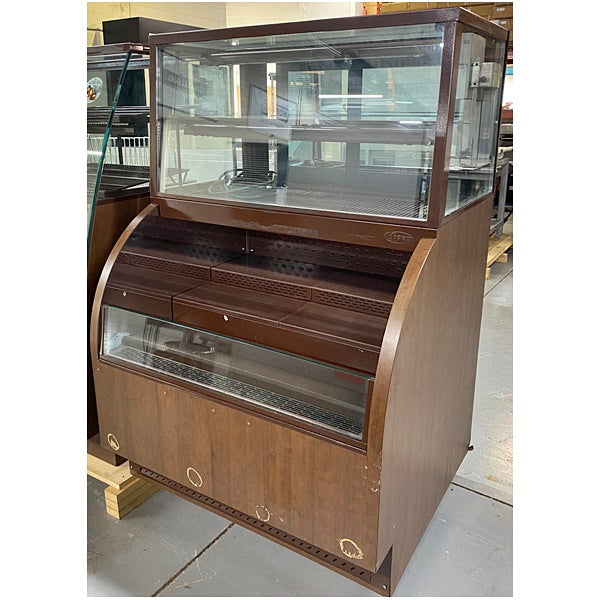 Wooden Curved Glass Display Cooler Used FOR01705