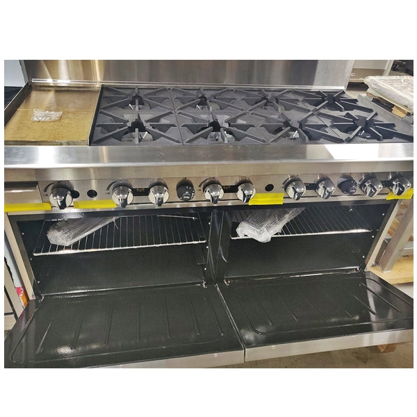 60'' CHEF 8 Burner Range with 12" Flat Griddle ATO-8B12G