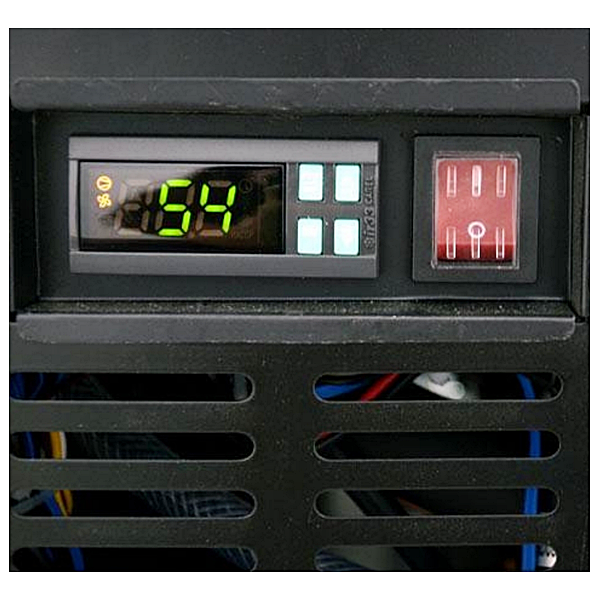 47" Omcan Refrigerated Floor Showcase with Black Coated Steel Exterior 50077