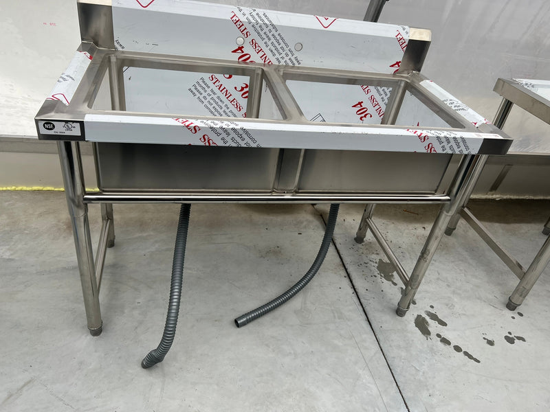 47'' CHEF Two Tub Sink with Centre Draina & No Drainboard CH-2004
