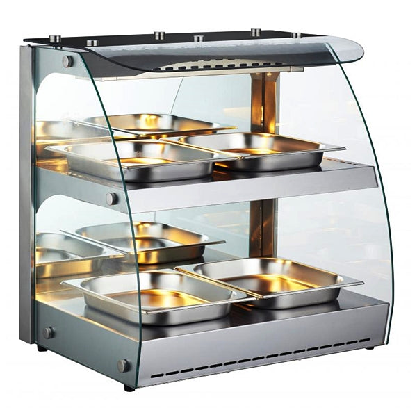 25'' Omcan Double Shelf Full Service Heated Display Case 100L Capacity, 43121