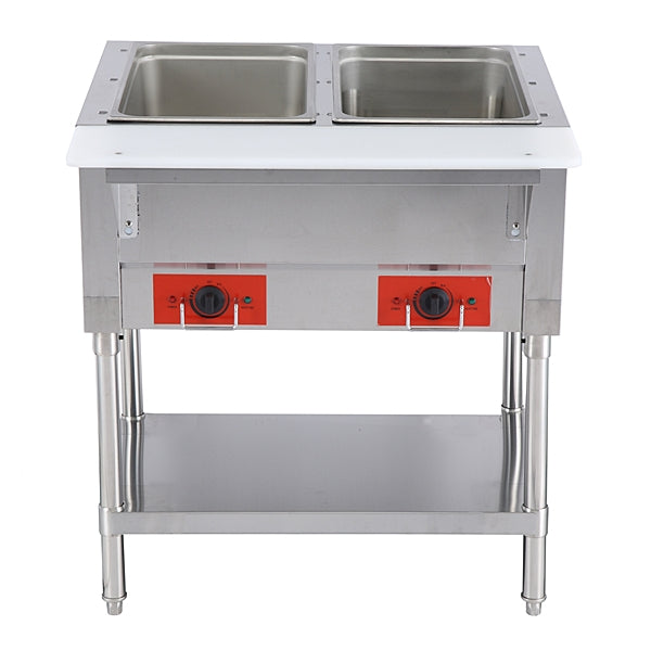 30'' Omcan Electric Steam Table with Cutting Board and Undershelf 44511