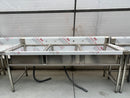 79'' CHEF Three Tub Sink with Centre Drain & No Drainboard CH-2017