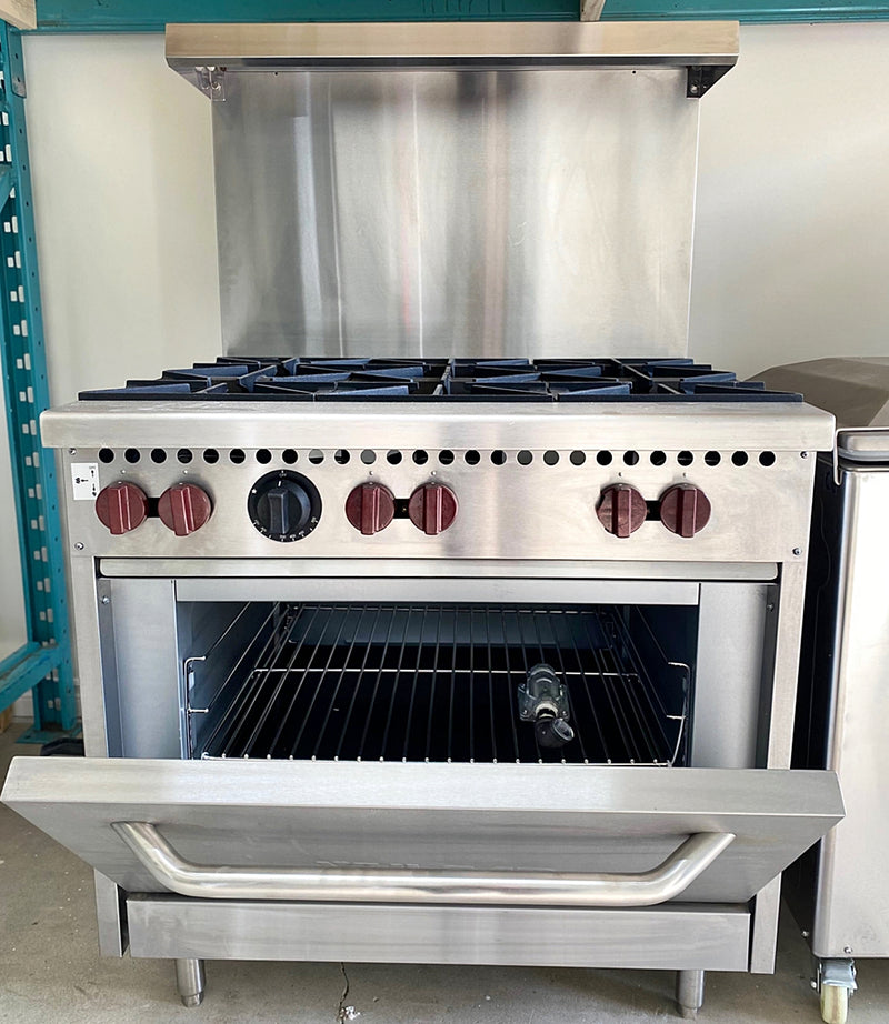 36'' Vulcan 6 Burner Range with Oven, SX-36-6B