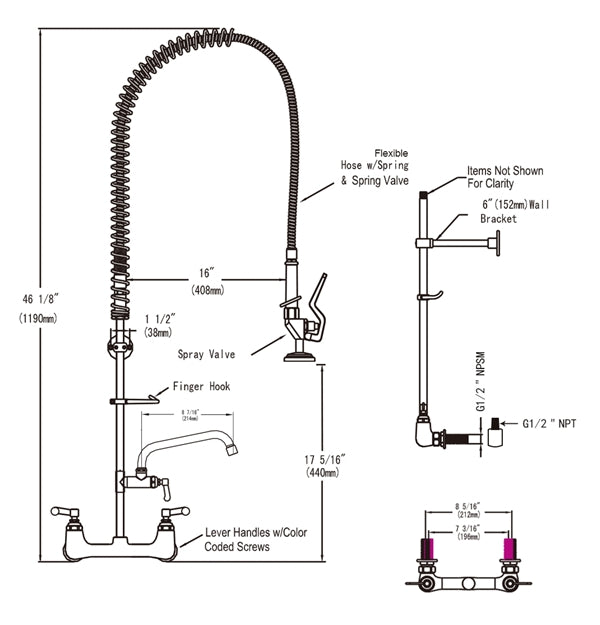 Commercial Pre-Rinse Faucet MS-5803-1P